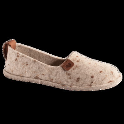 Natural felt and rubber sole slippers Toku - Beige