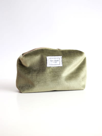 LORNA Makeup Bag - Olive Velvet