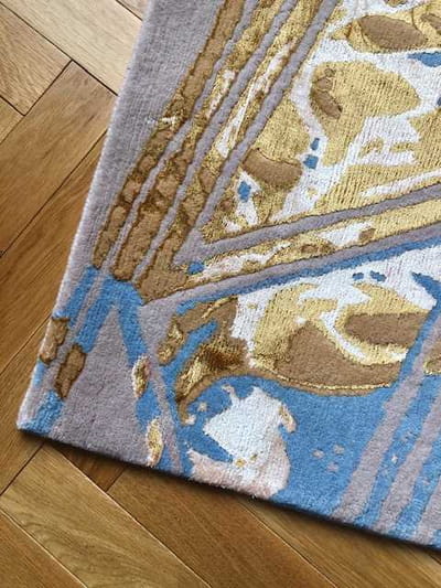 Art Deco Diagonal Pink Rug