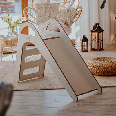 Wooden Indoor Scandi Slide for Children 87x46cm