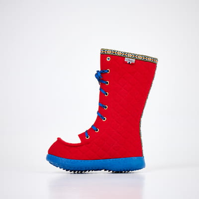 Polar Lobben Felt Boots - Red