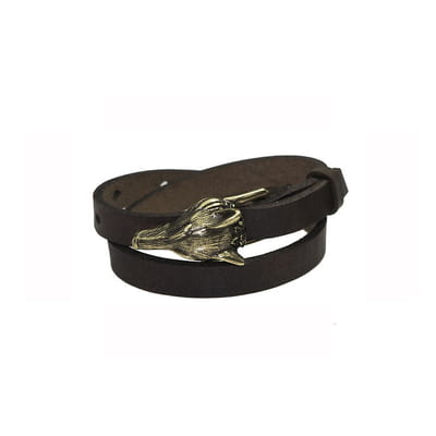 Wolf Leather Bracelet - Bronze Matte