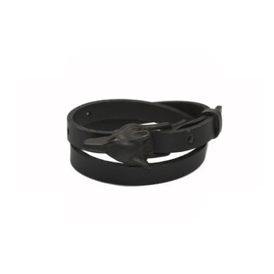 Wolf Leather Bracelet - Black Matte