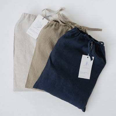Linen Verbena Pyjama Set - Black