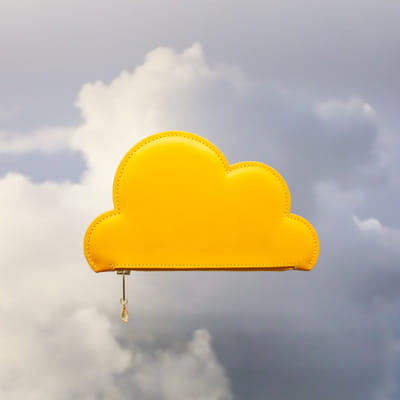 Leather Cloud Purse - Mustard
