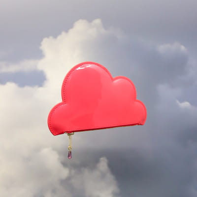 Leather Cloud Purse - Pink