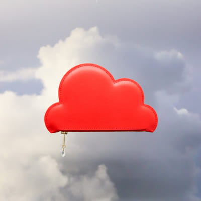 Leather Cloud Purse - Red