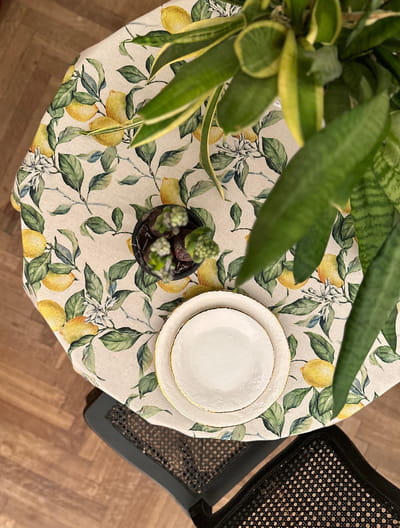 Round Tablecloth - Lemon Linen