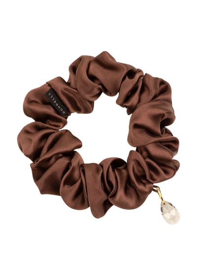 Luxury Silk Scrunchie - Brown