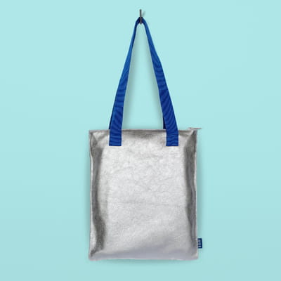 Handmade Leather Tote - Silver