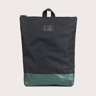 Waterproof Backpack with Green Leather Bottom