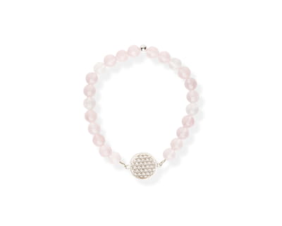 Flower Of Life Bracelet S – Rose quartz