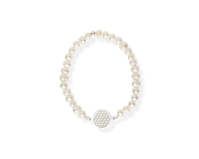 Flower Of Life Bracelet S – White Pearl