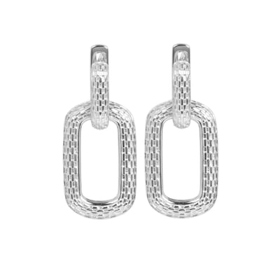 Honey Bee Hoopy Link Charm Earrings