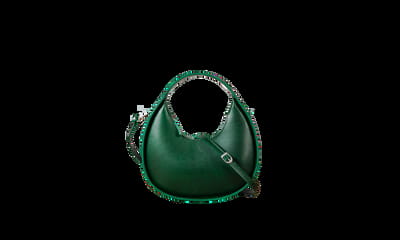 Leather Handbag Mini Moon - Moss
