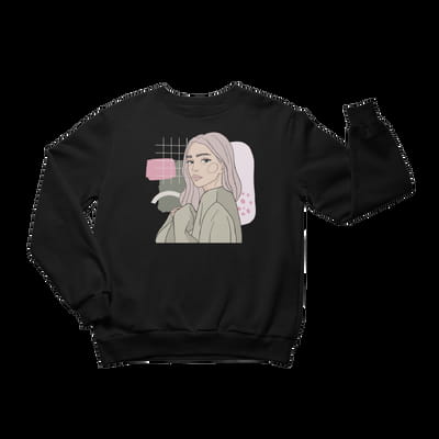 Unisex Crewneck Sweatshirt with Illustration - Hang In There