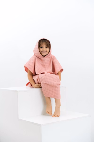 Waffle Fabric Kids' Poncho