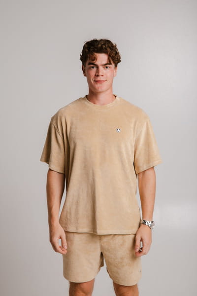 Panda Terry T-shirt - Light Brown